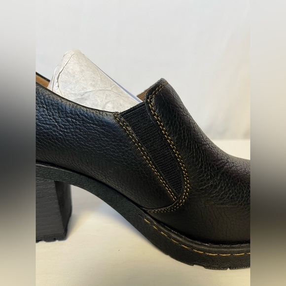 NWOT - b.o.c Leather Slide On Clog Style Shoes w. Block Heels - Black - Sz 10 - Picture 7 of 13